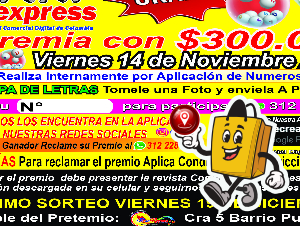 REVISTA COMERCIAL PEDIEXPRESS TE PREMIA CON $300.000 /  ESTE VIERNES 14 DE NOVIEMBRE