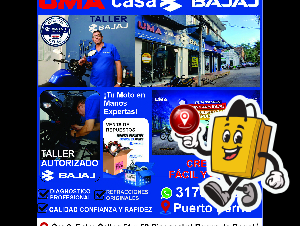 CASA BAJAJ DE LA CRA 2 PUERTO BERRIO CON SERVICIO DE TALLER Y VENTA DE REPUESTOS ORIGINALES 